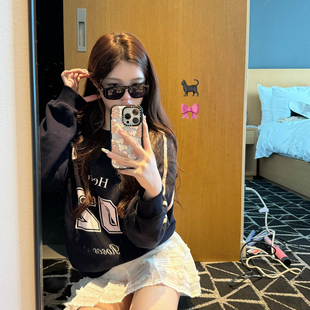 Lily Rosemary/ blockcore*撞色芭蕾 运动少女套头美式卫衣