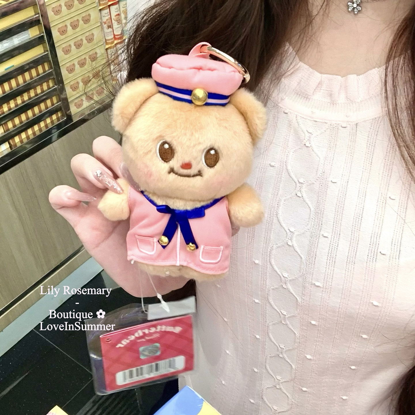 Lily Rosemary/少女织物 凉感纱线两色针织短上衣两色