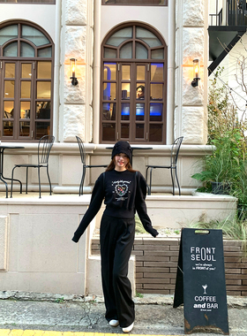 Lily Rosemary /松弛状态 版型绝Jennie机场黑色西装阔腿直筒裤