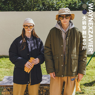 韦恩泽维尔大码 宽松军绿棉袄8079 加厚保暖棉衣外套男加肥加大冬季