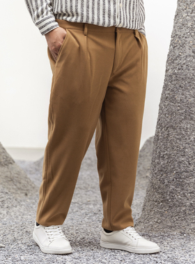 韦恩泽维尔大码商务锥型西裤男加厚宽松秋冬加肥加大休闲裤8622