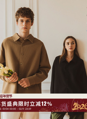 韦恩泽维尔华夫格衬衫男大码加肥加大秋季潮胖子打底长袖衬衣7948