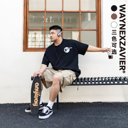 韦恩泽维尔短袖休闲大码印花T恤