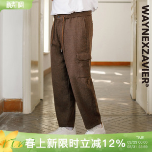 9014 男加厚保暖加肥加大商务直筒休闲裤 韦恩泽维尔大码 毛呢西裤