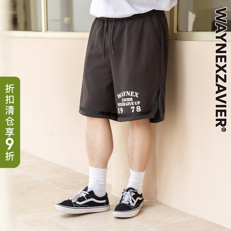 韦恩泽维尔大码男装加肥加大宽松挺括透气五分裤休闲运动短裤8791