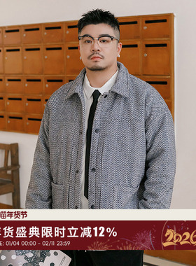 韦恩泽维尔大码轻商务加棉夹克外套男士冬季加肥宽松加厚棉衣8448