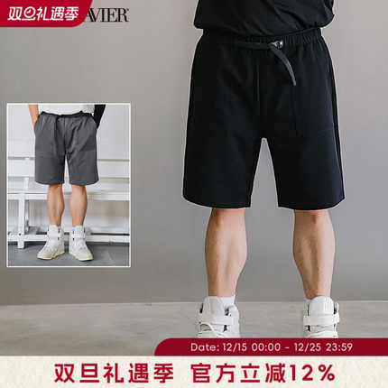 韦恩泽维尔加肥加大时尚合体大码松紧腰弹力抗皱休闲短裤男6908