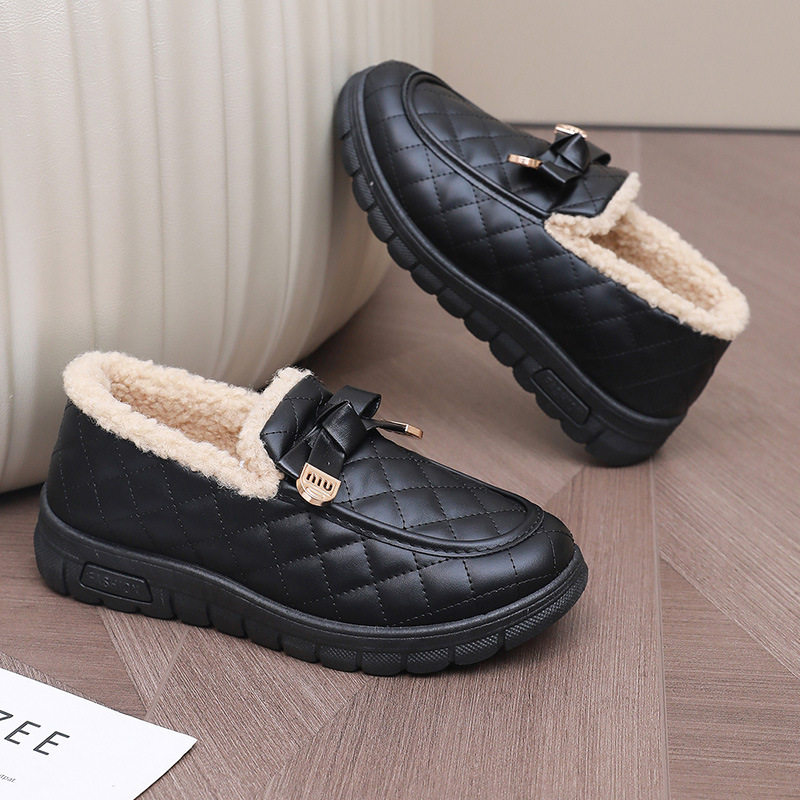 冬季老北京棉鞋女一脚蹬防水防滑休闲豆豆鞋加绒舒适棉靴厚底大码,女鞋,棉鞋,淘宝优惠券,粉丝福利购,淘宝优惠卷
