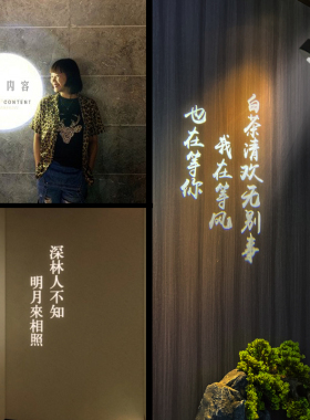 房间门牌投影灯LED文字射灯定制个性包厢足浴会所房号牌指示带灯