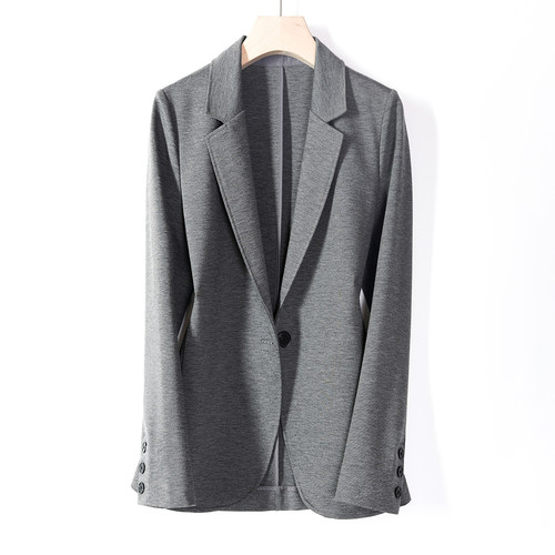 针织弹力舒适一粒扣西装外套