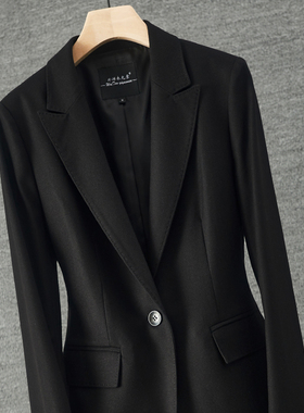 黑色西装外套女高级感2025春季新款大码直筒裤西装套装女西服