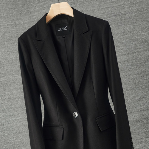 黑色西装外套女高级感通勤显瘦