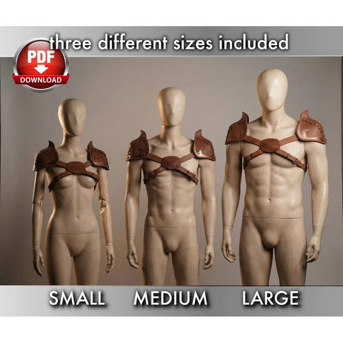 手工皮具图纸 肩甲di210