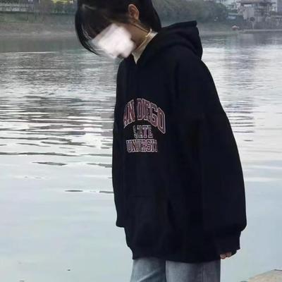 秋冬女童棉质美式加绒加厚卫衣