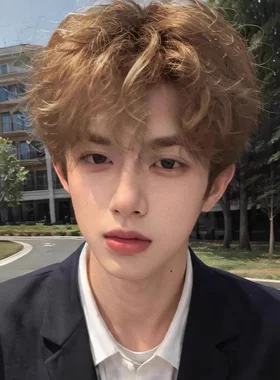 羊毛卷假发男生韩版帅气个性自然锡纸烫仿真日常烟花卷小卷毛头套
