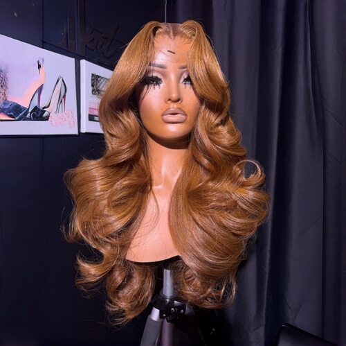 严选Highlight Honey Blonde Loose Wave Lace Front Wigs Women