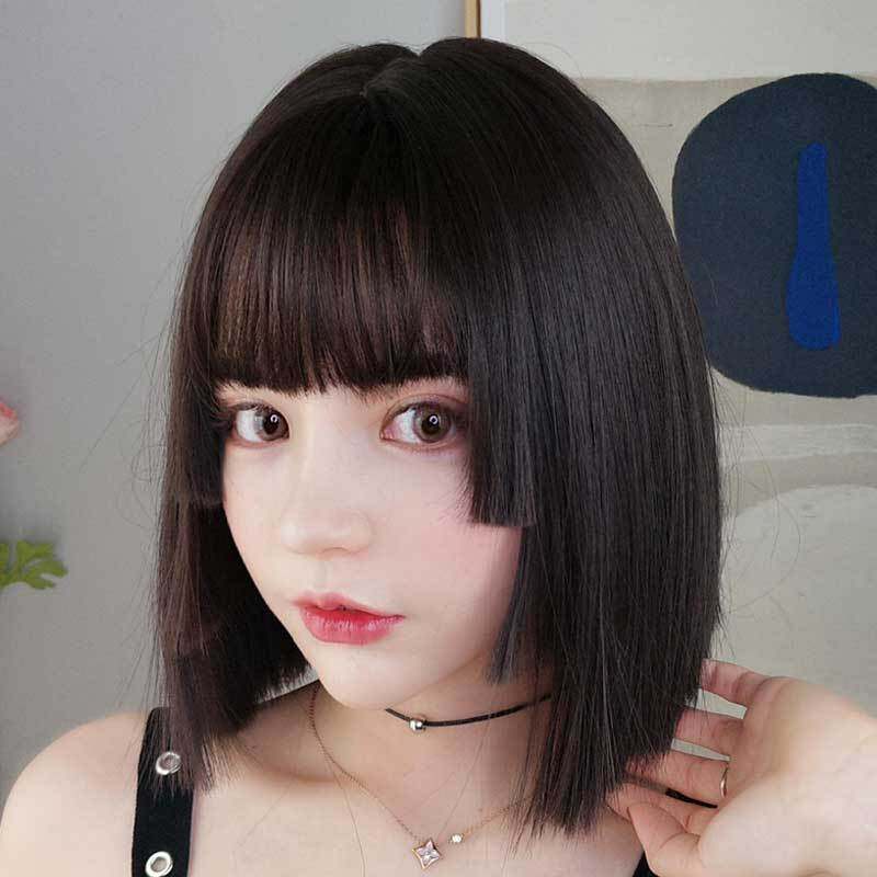 假发女短发公主切姬发式圆脸中长发网红自然逼真lolita气质