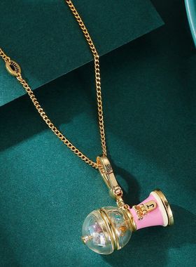 青岛饰品新款juicy珐琅彩釉多色水晶糖果机器吊坠项链高级感配件