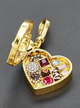 新款时尚镶钻可打开爱心巧克力盒吊坠高级设计心形钥匙扣包挂饰品