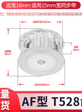 同步轮T528齿宽16内孔5 6 8 10 12 14151920现货套装同步带轮28T5