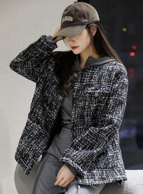 商场同款2025年春秋新款气质亮丝廓形中长款小香风外套女5400769