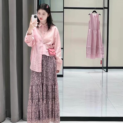 哥家2025春夏款宽松条纹长袖衬衫