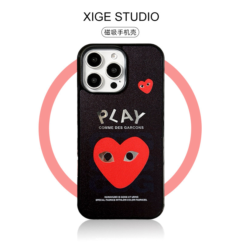 潮牌川久保玲Magsafe磁吸适用苹果16promax手机壳新款iPhone15promax/14promax/13pr