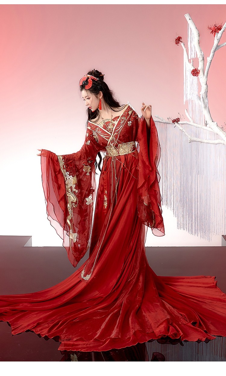 汉服出租涂七七曼珠沙华本草纲目联名南北朝拖尾重工刺绣婚服