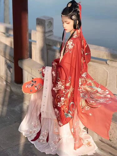 汉服出租 桃花序锦鲤宋制婚服汉服中式婚礼租凭