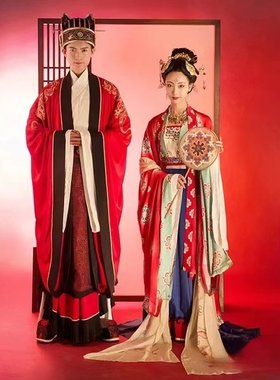 汉服出租 重回汉唐长相守 婚嫁男女唐制汉服婚服中式婚礼礼服套装