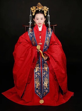 汉服婚服出租汉客丝路明制大衫红色金色龙凤穿牡丹大衫霞帔新娘服