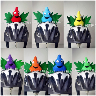 儿童平衡车轮滑雪成人摩托车电动车头盔装饰品头饰可爱葫芦娃造型