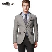 callisto卡利斯特秋冬新款 棉服西服领羊毛气质绗棉休闲棉衣外套男