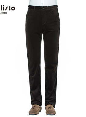 CALLISTO卡利斯特男春秋绅士基本款灯芯绒休闲裤长裤FJCPW026BK
