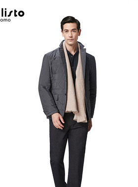 CALLISTO卡利斯特秋冬男两粒扣薄款时尚休闲棉衣外套 FIFJK013GY