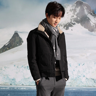 callisto卡利斯特男秋冬新款立领可脱卸领保暖羽绒服商务休闲时尚