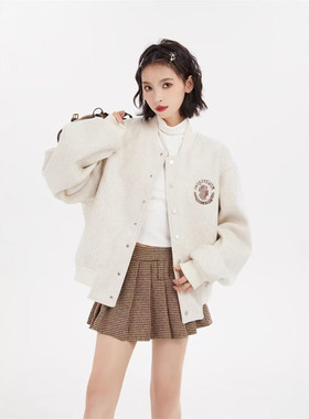 韩系chic学院风甜妹棒球服女春秋2026新款慵懒宽松显瘦ins潮外套