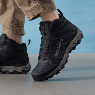 哥伦比亚官方正品徒步鞋男春季新款户外中帮运动鞋抓地透气登山鞋