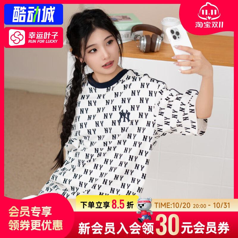 幸运叶子|MLB纽约洋基短袖男装女装2026秋季老花上衣运动休闲T恤