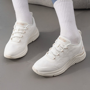 斯凯奇女鞋25新款一脚蹬穿脱透气网面小白鞋轻便健步鞋女款休闲鞋