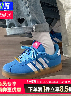 阿迪达斯女鞋冬季新款VL COURT3.0蓝色运动休闲鞋T头鞋德训鞋板鞋