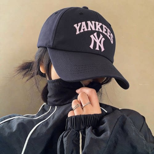 MLB官方 专柜正品棒球帽男女款户外运动帽刺绣学院风硬顶遮阳帽子