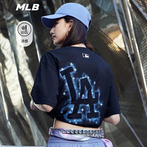 MLB官方正品 男女情侣短袖宽松星光背标凉感T恤2026夏季新款TST01