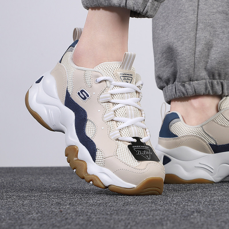 斯凯奇官方正品老爹鞋女鞋透气运动鞋厚底增高熊猫鞋休闲鞋跑步鞋