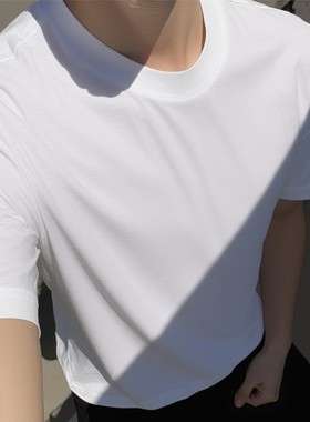 阿迪达斯男子短袖T恤25秋季新款运动服跑步休闲透气白衬衫JC9296