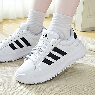 阿迪达斯女鞋春季新款网球运动鞋厚底显高休闲鞋小白鞋女IE1092
