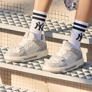 MLB官方正品板鞋男鞋女鞋冬季新款老花休闲鞋学长鞋经典运动鞋子