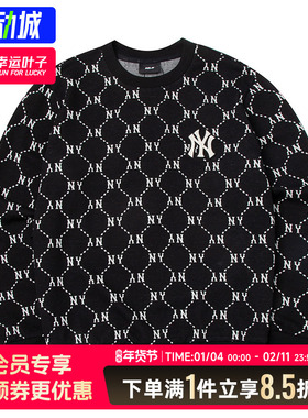 MLB 圆领卫衣男女同款新款情侣休闲复古老花长袖套头衫3AMTM0141