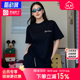 T恤运动健身宽松透气棉质半袖 斯凯奇女装 印花短袖 新款 体恤 25秋季