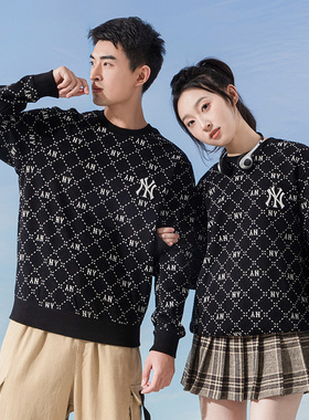 MLB老花卫衣男装女装情侣外套冬季新款运动服长袖套头衫3AMTM0134